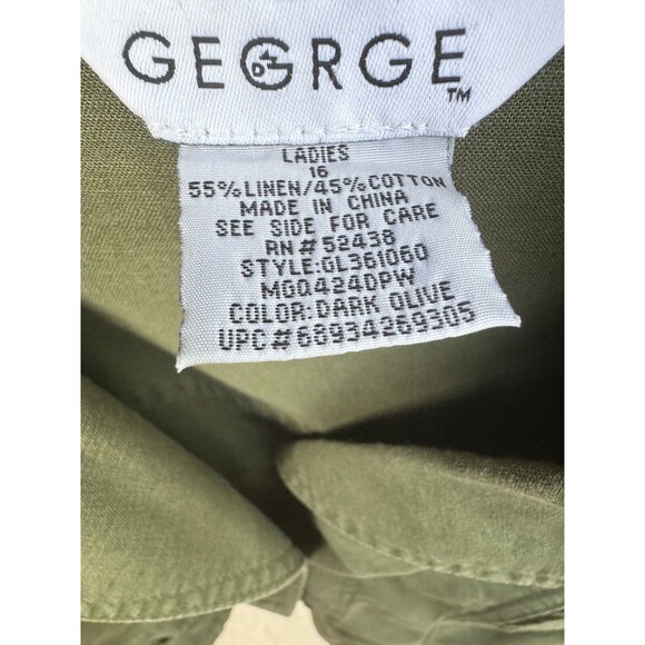 George Military Style Jacket‎ Linen /Cotton Women’s Size 16 Lightweight - Picture 5 of 14